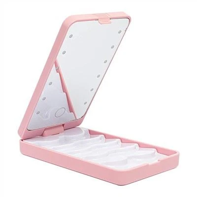 5 pör LED augnhárabox með spegli